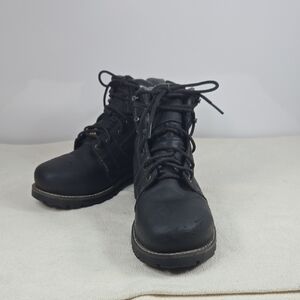 Keen Men's Black Leather Lace-Up Hiking/Work Boots CSA Approved
